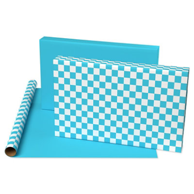 American Greetings 20 Sq. ft. Teal Reversible Wrapping Paper  (1-Roll 30 in. x 96 in.) - Image 3