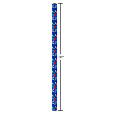 American Greetings 40 Sq. ft. Blue Happy Birthday Wrapping Paper (1-Roll 30 in. x 192 in.) - Image 4
