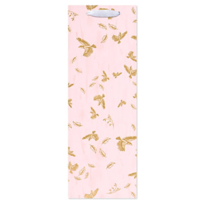 American Greetings 14 in. Pink Beverage Bag Gold Birds (1-Count) - Image 4