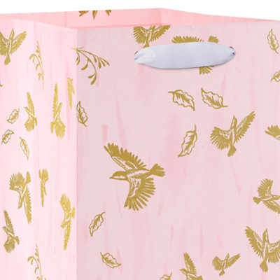 American Greetings 14 in. Pink Beverage Bag Gold Birds (1-Count) - Image 3