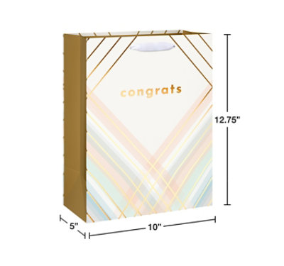 American Greetings 12.75 in. Large Ivory Gift Bag Congrats (1-Count) - Image 4