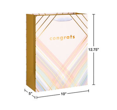 American Greetings 12.75 in. Large Ivory Gift Bag Congrats (1-Count) - Image 5