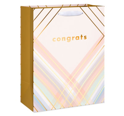 American Greetings 12.75 in. Large Ivory Gift Bag Congrats (1-Count) - Image 3