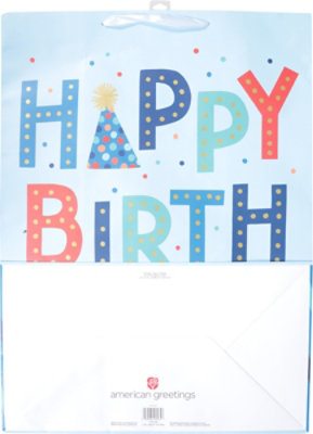 American Greetings 20 in. Jumbo Light Blue Birthday Gift Bag Funky (1-Count) - Image 5