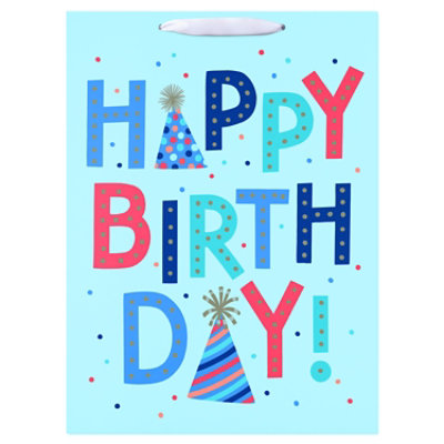 American Greetings 20 in. Jumbo Light Blue Birthday Gift Bag Funky (1-Count) - Image 4