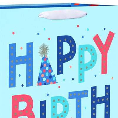 American Greetings 20 in. Jumbo Light Blue Birthday Gift Bag Funky (1-Count) - Image 3