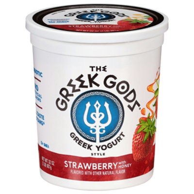 Greek Gods Greek Honey Strawberry Traditional Yogurt 32 Oz - 32 oz - Image 1
