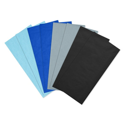 American Greetings 20 in. x 20 in. Multi-color Tissue Paper Bundle Black Grey Blue (8-Sheets) - Image 1