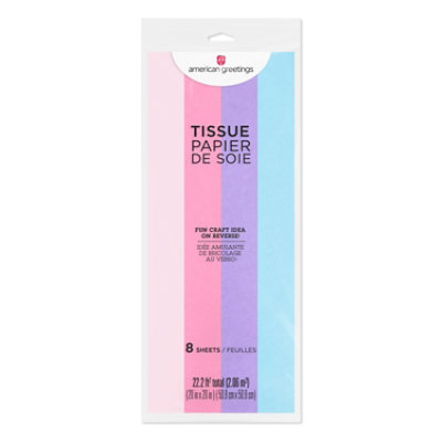 American Greetings 20 in. x 20 in. Tissue Paper Bundle Pink Lavender Light Blue (8-Sheets) - Image 4