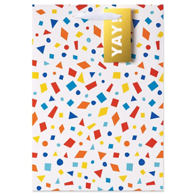 American Greetings 10 in. Medium White Gift Bag with Hang Tag Yay Confetti (1-Count) - Image 5