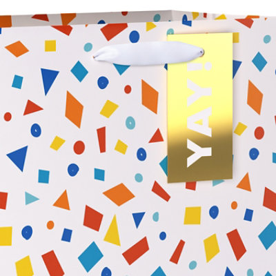 American Greetings 10 in. Medium White Gift Bag with Hang Tag Yay Confetti (1-Count) - Image 3