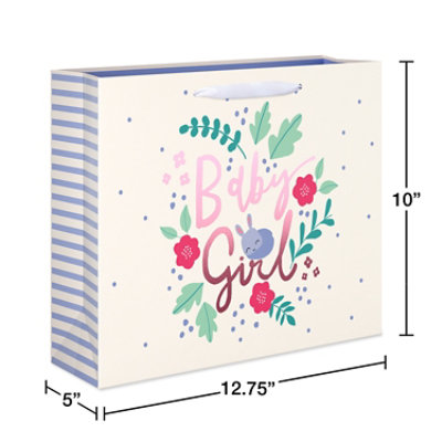 American Greetings Baby Large Horizontal Gift Bag Baby Girl Bunny 1-Countags - EA - Image 2