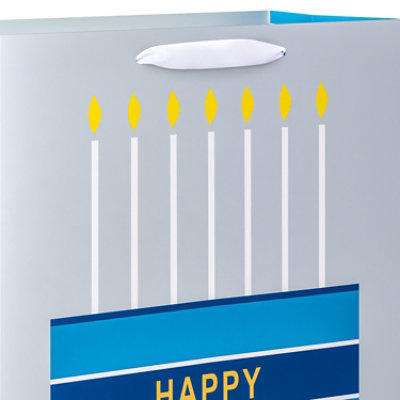 American Greetings Extra Large Birthday Gift Bag for Him Blue Stripes and Cake (1-bag) - Image 3