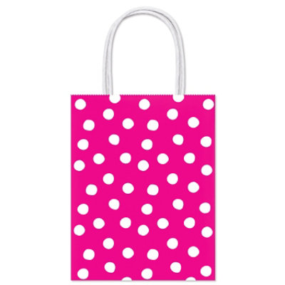 American Greetings 13 in. All Occasion Large Dark Pink Polka Dot Gift Bag (1-Count) - Image 5