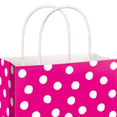American Greetings 13 in. All Occasion Large Dark Pink Polka Dot Gift Bag (1-Count) - Image 3