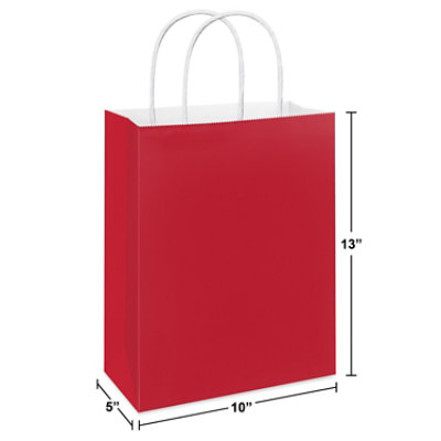 American Greetings 13 in. Large Solid Red Gift Bag for All Occasions (1-Count) - Image 4