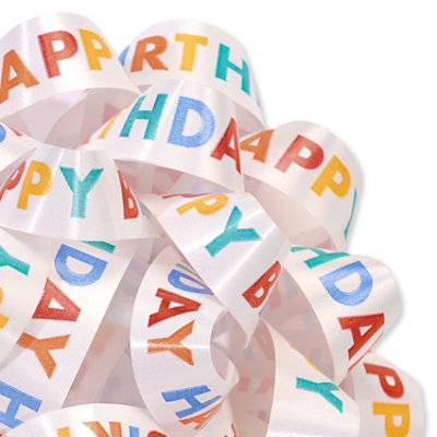 American Greetings Happy Birthday Print Gift Bow for Presents (1 Bow 4.25 in.) - Image 2