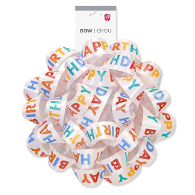 American Greetings Happy Birthday Print Gift Bow for Presents (1 Bow 4.25 in.) - Image 3