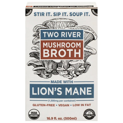 Two River Broth Mushroom Lions Mane Organic - 16.9 fl oz - Image 1