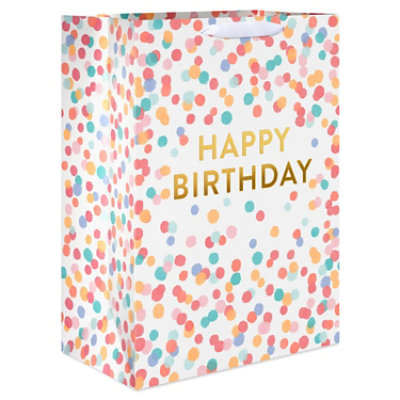 American Greetings 20 Inch Jumbo White with Scattered Dots Birthday Gift Bag for Her - Each - Image 1