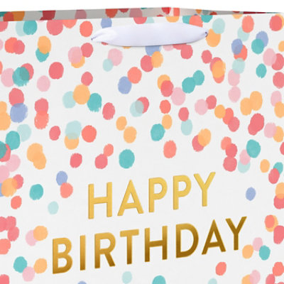 American Greetings 20 Inch Jumbo White with Scattered Dots Birthday Gift Bag for Her - Each - Image 3