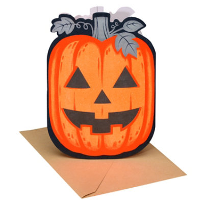 American Greetings Neon Jack o Lantern Halloween Card - Each - Image 1