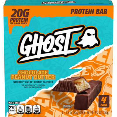 Ghost Protein Chocolate Peanut Butter Bar 4ct - 9.2 oz - Image 2