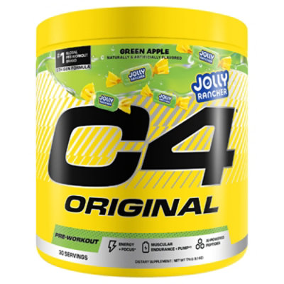 Cellucor C4 Original V3 Pre Workout Powder 30serv Jolly Rancher Green Apple - 282 g - Image 1
