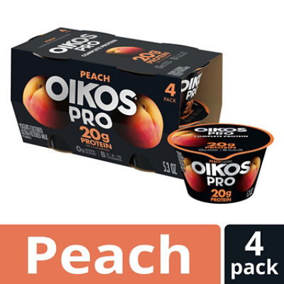 Dannon Oikos Peach Pro Yogurt  4-5.3oz - 4-5.3 oz - Image 1