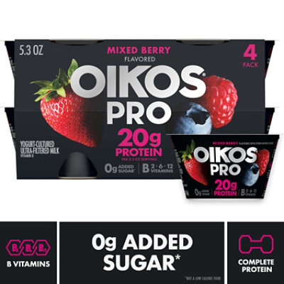 Dannon Oikos Pro Mixberry Greek Yogurt 4-5.3oz - 4-5.3 oz - Image 1