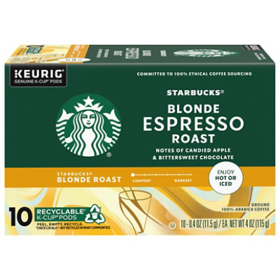 Starbucks Blonde Espresso Roast Coffee Pods Box - 10 Count - Image 2
