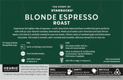 Starbucks Blonde Espresso Roast Coffee Pods Box - 10 Count - Image 4