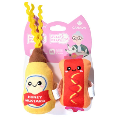 Hugsmart Cat Plush Toy Ketchup & Mustard With Catnip - 1 ea - Image 2