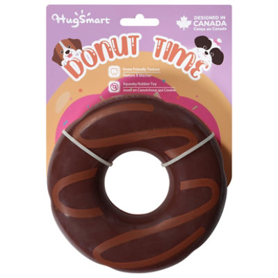Hugsmart Cream Scented Rubber Chocolate Donut Squeaky Dog Chew Toy - 1 ea - Image 1