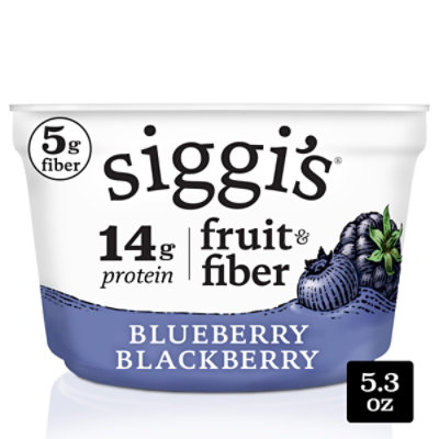 Siggis Fruit And Fiber Blueberry Blackberry Nonfat Yogurt, 5.3 Oz Cup - 5.3 oz - Image 1
