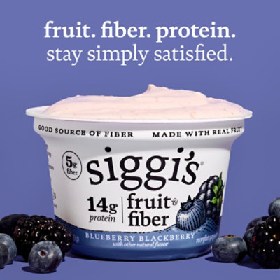 Siggis Fruit And Fiber Blueberry Blackberry Nonfat Yogurt, 5.3 Oz Cup - 5.3 oz - Image 2