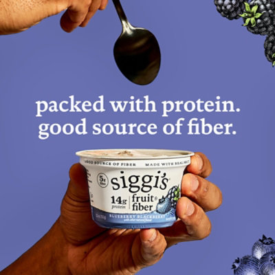 Siggis Fruit And Fiber Blueberry Blackberry Nonfat Yogurt, 5.3 Oz Cup - 5.3 oz - Image 6