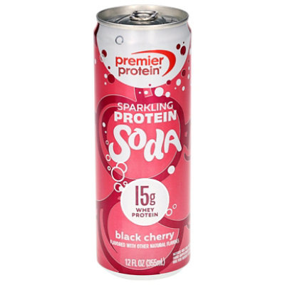 Premier Protein Soda Black Cherry 12fz - 12 fl oz - Image 1