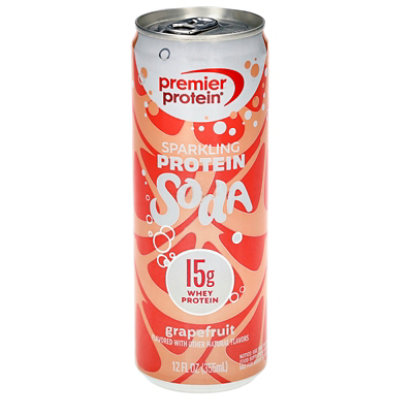 Premier Protein Soda Grapefruit 12fz - 12 fl oz - Image 1