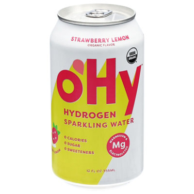 Ohy Water Hydrogen Sparkling Strawberry Lemon - 12 fl oz - Image 1