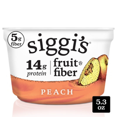 Siggi's Fruit And Fiber Peach Nonfat Yogurt, 5.3 Oz Cup - 5.3 oz - Image 1