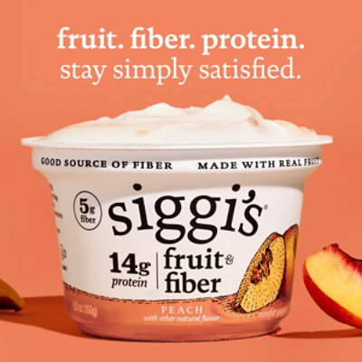 Siggi's Fruit And Fiber Peach Nonfat Yogurt, 5.3 Oz Cup - 5.3 oz - Image 2