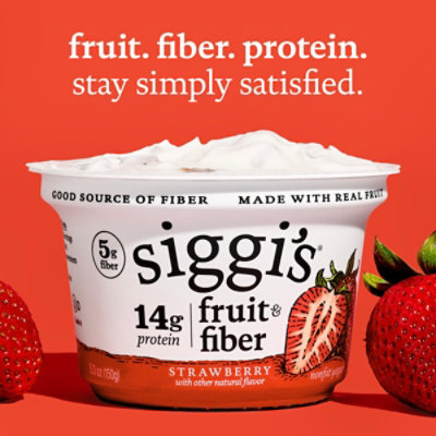 Siggi's Fruit And Fiber Strawberry Nonfat Yogurt, 5.3 Oz Cup - 5.3 oz - Image 2