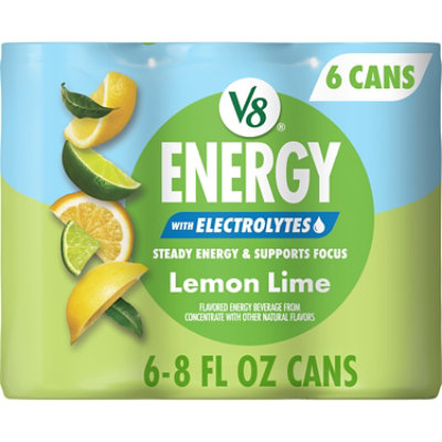 V8 Energy With Electrolytes Lemon Lime Energy Drink, 8 Fl Oz Can