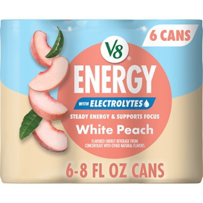 E.ENERGY WASH PACK 2個セット V8 Energy With Electrolytes White Peach Energy Drink, 8 Fl Oz Can