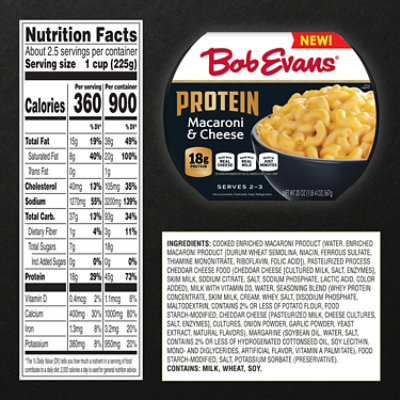 Bob Evans Protein Macaroni & Cheese 20oz - 20.0 OZ - Image 7