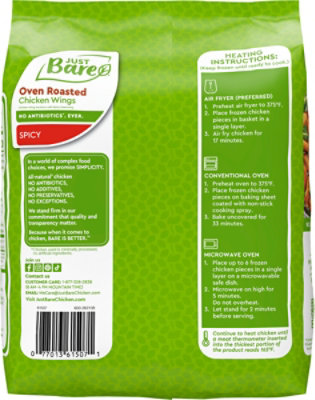Just Bare Oven Roasted Chicken Wings Spicy 19.2oz - 19.2 OZ - Image 5
