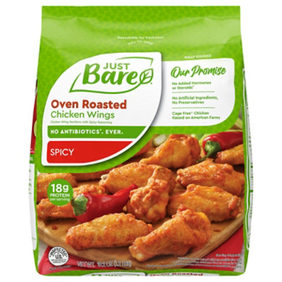 Just Bare Oven Roasted Chicken Wings Spicy 19.2oz - 19.2 OZ - Image 1