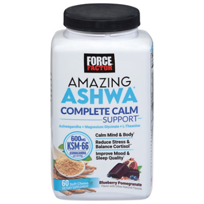 Force Factor Amazing Ashwa Complete Calm Soft Chews, Pomegranate Blueberry, 60ct - 60 ct - Image 2