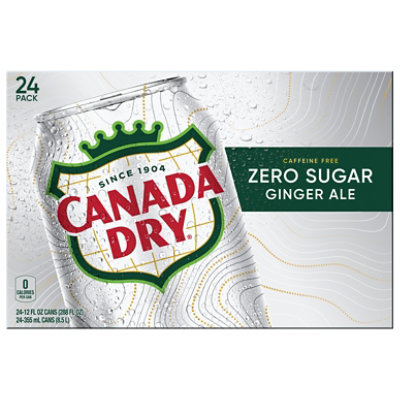 Canada Dry Zero Sugar Ginger Ale Soda Pack - 24-12 Fl. Oz. - Image 1